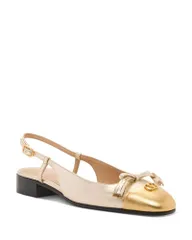 ヴァレンティノ レディース シューズ パンプス ロゴ Valentino Garavani Womens Vlogo Valet Du Roi Slingback Ballerina FlatsilverGold ゴールド