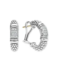 ラゴス レディース アクセサリー ピアス・イヤリング LAGOS Sterling Silver Signature Caviar Diamond Bead Small Hoop Earrings Silver シルバー