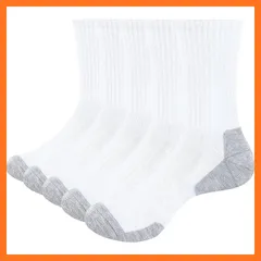 【新品】 [YUEDGE] メンズ 靴下 ホワイト 作業 クッションクルー スポーツ靴下 ハイキングトレッキング 25-27cm 5足組 1