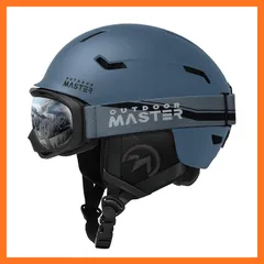 【新品】 OUTDOORMASTER スキー ヘルメット ゴーグル付き スノーボード ヘルメット バイザー付き スノーヘルメット 通気スイッチ 全方位調整アジャスター 高密度EPS スキー用ヘルメット 3D保護クッション 取り出し可能 洗濯可能 大人用 男女兼