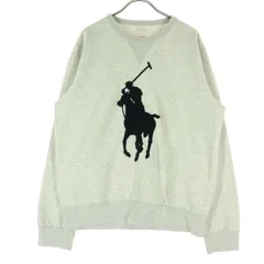 POLO RALPH LAUREN ポロラルフローレン ロゴマーク 長袖 トレーナー M グレー スウェット メンズ 古着
