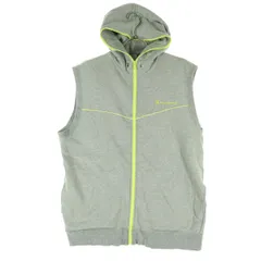 Champion チャンピオン ブランドロゴ ノースリーブ ジップパーカー L グレー メンズ 古着