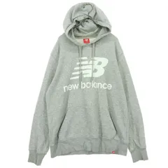 NEW BALANCE ニューバランス プリント 長袖 スウェットパーカー L グレー メンズ 古着