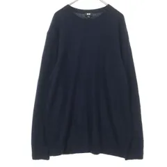 UNIQLO ユニクロ カシミヤブレンド 長袖 セーター L ネイビー メンズ 古着