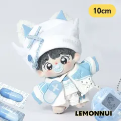 10cm 着せ替え ぬいぐるみ服 帽子付き 天使界隈 水色 ぬい活 推し活 推しぬい 綿人形 棉花娃娃 ちびぬい服 ちびぐるみ コットンドール cotton doll-A4213