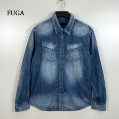 FUGA y2k archive denim western shirts 46 フーガ デニムウエスタンシャツ 長袖 ダメージ加工 平成 お兄系 定番のサムネイル