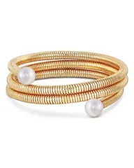 エティカ レディース アクセサリー ブレスレット・バングル・アンクレット Ettika Imitation Pearl Spring Band Flex Coil Bracelet in 18K Goのサムネイル