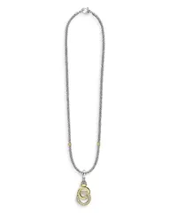 ラゴス レディース アクセサリー ネックレス・チョーカー・ペンダントトップ レース LAGOS 18K Yellow Gold Sterling Silver Diamond Interlocking Ring Pendant Necklace 18 Gold