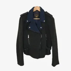 55-66 ディーゼル DARK カーキ アルパカ ウール ライダース ジャケット