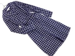 UNIQLO INES DE LA FRESSANGE ユニクロ イネス ウエストリボン チェック シャツ ワンピース sizeM/白ｘ紺 ■◇ レディース