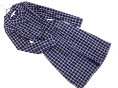 UNIQLO INES DE LA FRESSANGE ユニクロ イネス ウエストリボン チェック シャツ ワンピース sizeM/白ｘ紺 ■◇ レディース