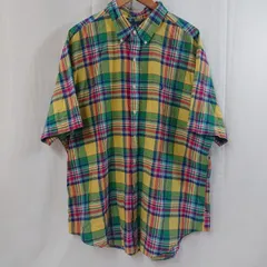 ラルフローレン RALPH LAUREN マドラスチェックボタンダウンシャツ ワンポイント刺繡ロゴ BDシャツ メンズ - ISItems【USED】【古着】【中古】50115861