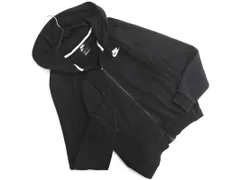 NIKE ナイキ ロゴ 刺繍 ジップアップ パーカー sizeL/黒 ■◇ レディース