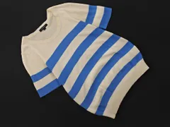 BURBERRY バーバリー シルク混 ボーダー サマー ニット セーター size1/白ｘ青 ■◆ レディース