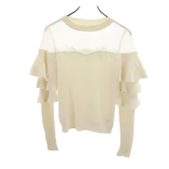 Lily Brown リリーブラウン 長袖 レース切替 ニット F オフホワイト セーター レディース 古着