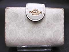 COACH コーチ シグネチャー 二つ折り 財布 白 ■■ レディース
