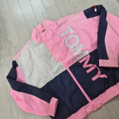 トミーヒルフィガー ピンク バイカラー ウィンドブレーカー ジャケット