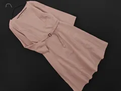 NATURAL BEAUTY BASIC ナチュラルビューティーベーシック ベルト付き Aライン ワンピース sizeS/ライトピンク ■◇ レディース