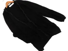 KRIZIA クリッツィア 大きいサイズ フリル ロング カーディガン size50/黒 ■◇ レディース