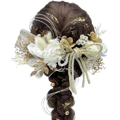 【在庫処分】レッド ブラック ゴールド ホワイト 結婚式 ウェディング 袴 振袖 白無垢 ドライフラワー 金箔 和玉 和装 水引 カスミ草 入学式 ハナミズキ 卒業式 リボン スケルトンリーフ ヘアアレンジ アジサイ マム 前撮り A25100010 成人式 