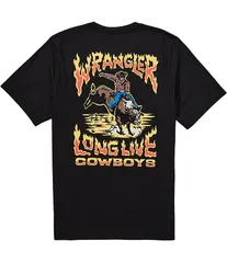 ラングラー メンズ トップス シャツ Tシャツ WranglerR Short Sleeve Long Live Cowboys TShirt Jet Black ブラック