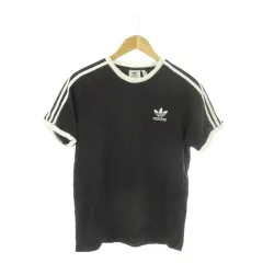アディダスオリジナルス adidas originals Tシャツ L 黒 ブラック 半袖 クルーネック スリーストライプス ロゴ /AO16 ■ECA002