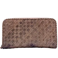 BOTTEGA VENETA ボッテガヴェネタ 財布 イントレチャート アイヤーズ ベージュ系 パイソン ユニセックス ラウンドファスナー長財布 美品