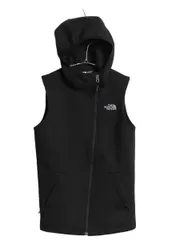 【お得なクーポン配布中!】 ノースフェイス フルジップ ソフトシェル パーカー ベスト レディース S 古着 アウトドア スムース ジャージ ストレッチ 重ね着 前開き 黒