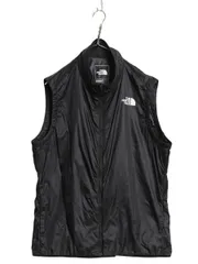 【お得なクーポン配布中!】 US企画 ノースフェイス フルジップ ナイロン ベスト メンズ L 中綿 薄手 ストレッチ ハイネック スポーツ ウォームアップ 重ね着 前開き 黒
