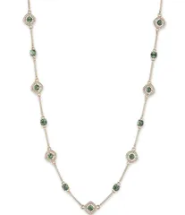 ジバンシー レディース アクセサリー ネックレス・チョーカー レース Givenchy Gold Tone Erinite Stationed Collar Necklace Light Green グリーン