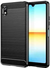 JACRON Xperia Ace III ケース 炭素繊維 SO-53C/SOG08 対応 カバー TPU素材 薄型 衝撃吸収 柔らかい手触り 全面保護 スマホケース ブラック (TPU-A-28,  MJO-JAC-C755)