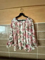 フラワーシフォンブラウス バラ パータン