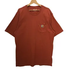 Carhartt カーハート LOOSE FIT ポケットTシャツ 半袖 ワンポイント刺繡 オーバーサイズ ビッグシルエット Guatemala製 Lサイズ オレンジ