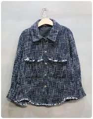 マージュ ゴールドボタン ベルト付き ツイード ジャケット (50%セール)