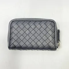 【中古】BOTTEGAVENETA イントレチャート コインケース ブラック　ボッテガヴェネタ[24]