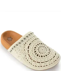 ザサック レディース シューズ パンプス The Sak Bolinas Crochet Medallion Pattern Clogs Natural