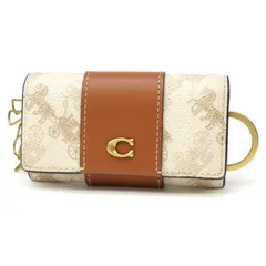 コーチ COACH 6連キーケース ホース アンド キャリッジ プリント 白系