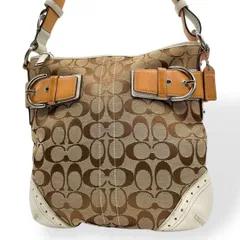 美品　COACH コーチ　ショルダーバッグ　キャンバス　レザー　シグネチャー