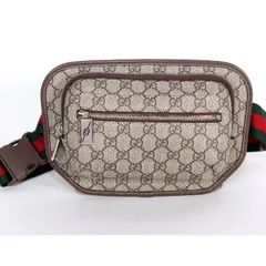 【お値下げ!】 GUCCI グッチ GGスプリーム ベルトバッグ ボディバッグ 760217 FACJN 9765 ベージュ＆ブラウン WEBストライプ ウエストポーチ ウエストバッグ ショルダーバッグ ヒップバッグ メンズ レディース ユニセックス