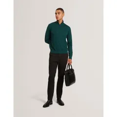 テッドベーカー メンズ アウター ニット・セーター クルーネック ハーフジップ Ted Baker Mens Merino Half Zip Crew Neck Jumper Green グリーンのサムネイル