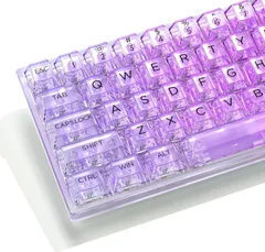 【特価商品】132 キー透明なキーキャップバックライトPC素材キーキャップ ユニバーサル 61/64/87/104/108 Cherry MXスイッチメカニカルキーボード (ホワイト)