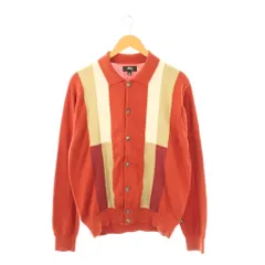 ステューシー STUSSY color block sweater ニット カーディガン 長袖 M オレンジ ベージュ /HK ■OS ■SHのサムネイル