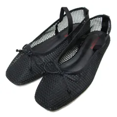 【美品】BEAUTY&YOUTH ビューティアンドユース サイズ:36 1/2(23.5cm) | 25秋冬 メッシュ バレエシューズ / パンプス | フラット スクエアトゥ ストラップ | ブラック 黒 | ブランド 靴【レディース】【中古】