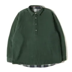 L.L.Bean エルエルビーン シャツ ネイビー グリーン サイズ:L | 80s 無地/チェック リバーシブル プルオーバー ヘビーフランネルシャツ モーリシャス製 | 長袖 トップス【メンズ】【中古】