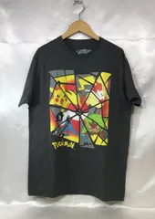 古着 POKEMON ポケモン ポケットモンスター ピカチュウ プリント 半袖 Tシャツ サイズ：L カラー：グレー アニメTシャツ