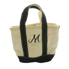 エルエルビーン L.L.BEAN ボート・アンド・トート ミニ ハンドバッグ ロゴ キャンバス アイボリー 紺 ネイビー /SS ■OS