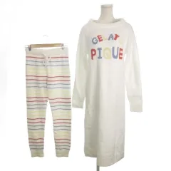 ジェラートピケ gelato pique ルームウェア 部屋着 セットアップ ワンピース パンツ F 白 ホワイト /AH4 ■GY99