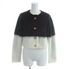 スナイデル SNIDEL モヘアニットジャケット F 白 ホワイト 黒 ブラック /AB ■OS