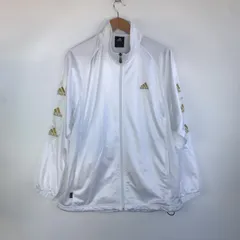 adidas ジップアップジャージ 金ロゴ メンズ L ホワイト 3231202603140010