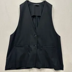 【美品】ミズイロインドmizuiro ind ディープVネックワイドベスト ジレ 黒